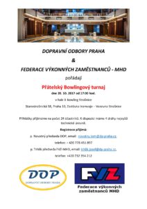 II. Bowlingový turnaj s Dopravními odbory Praha